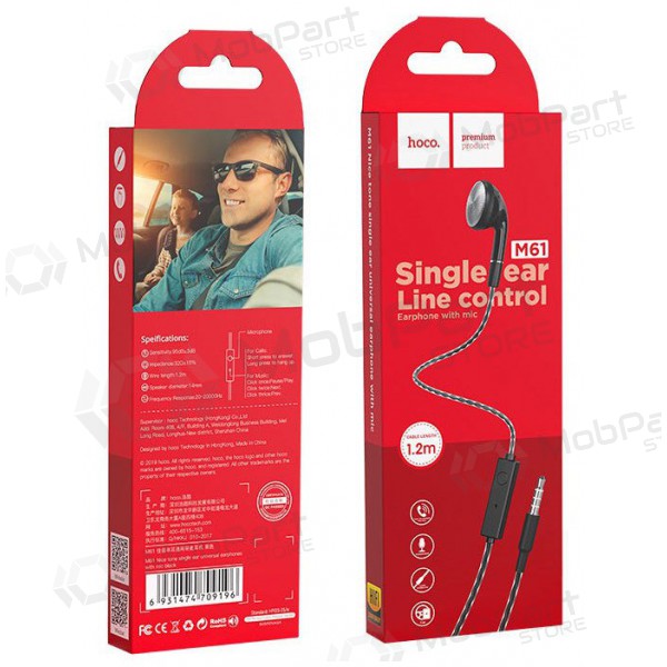 Mãos livres Hoco M61 Mono 3,5mm (preto)