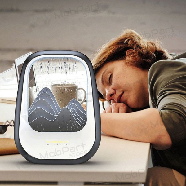 Relaxante alto-falante bluetooth com iluminação RGB Relaxing Rain creme.