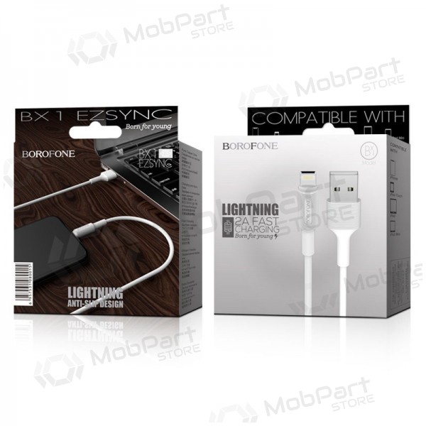 USB cabo Borofone BX1 Lightning 1.0m (branco)