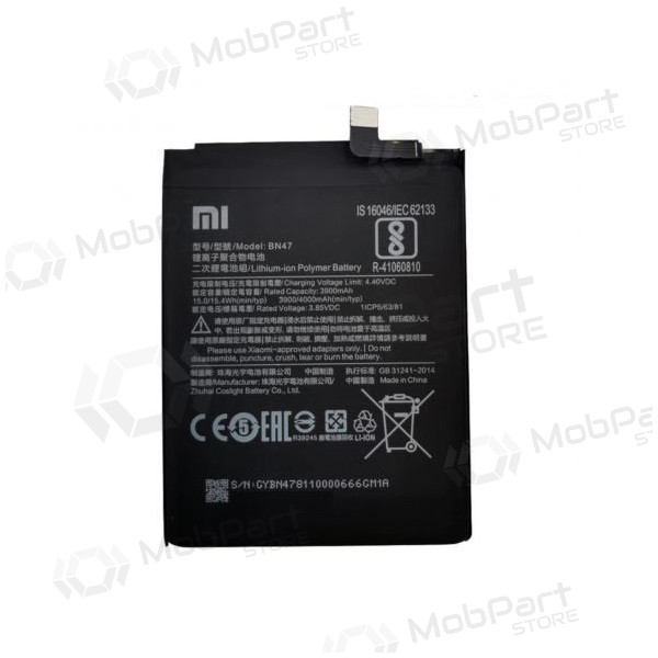 Xiaomi Mi A2 Lite, Redmi 6 Pro bateria, akumuliatorius (BN47) (original) Xiaomi Mi A2 Lite, Redmi 6 Pro bateria, akumuliatorius (BN47) (original)