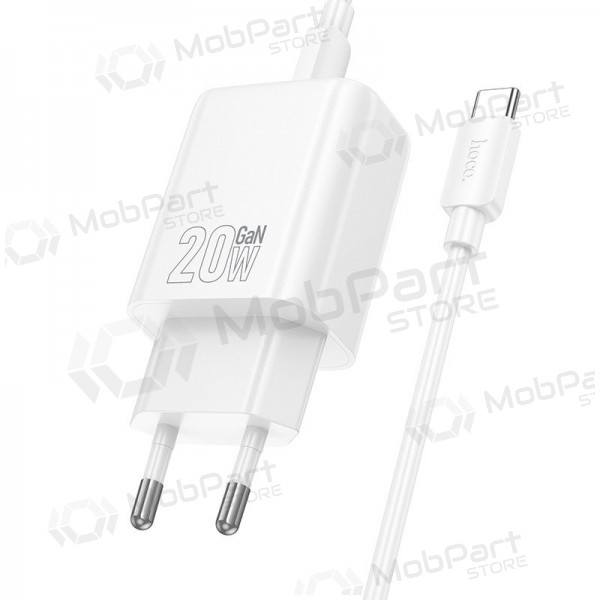Carregador de telefone Hoco N60 GaN USB-C com cabo USB-C de 1 m branco