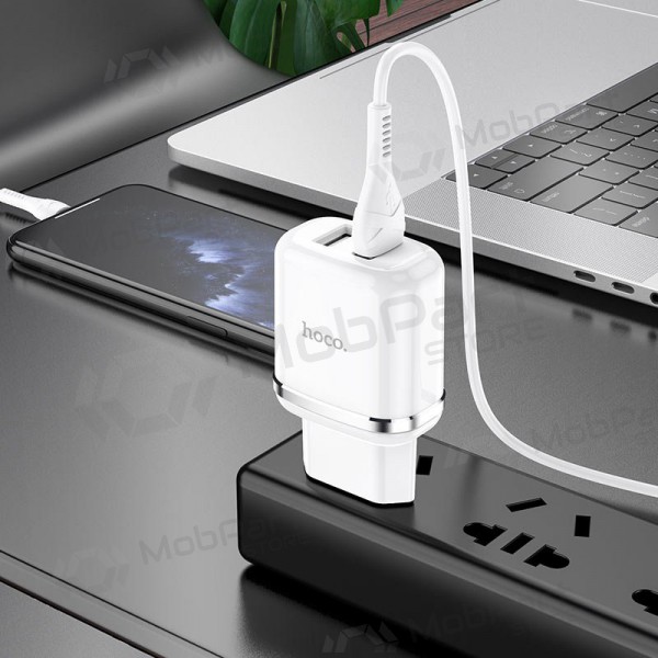 Carregador Hoco N4 X 2 USB  jungtimis + Lightning (2.4A) (branco)