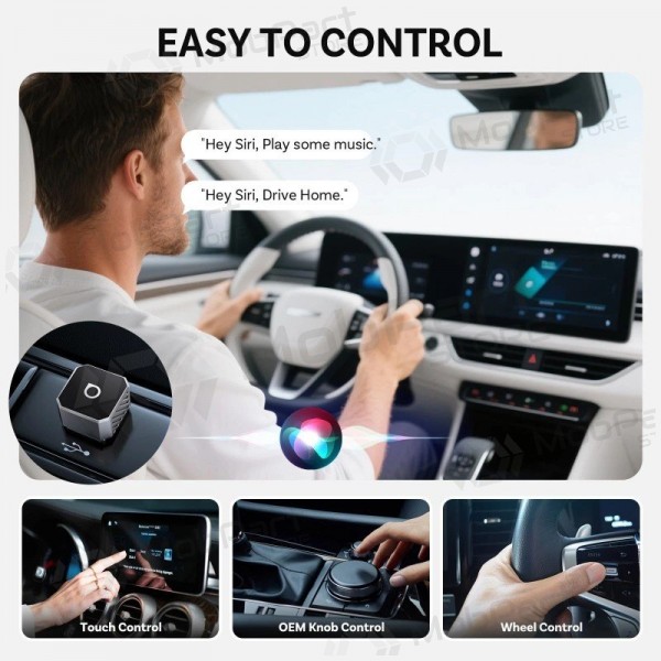 Adaptador sem fio CarPlay / Android Auto Ottocast Mini Cube CP88-T3 preto