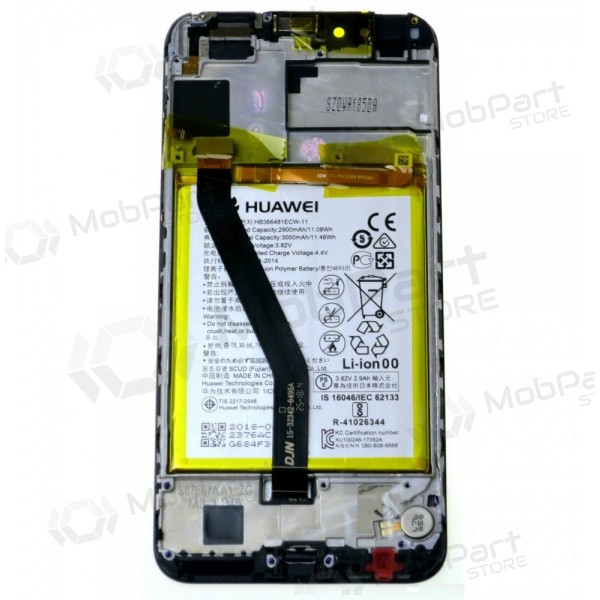 Huawei Y6 2018 / Y6 Prime 2018 ecrã (preto) (com moldura e bateria) (service pack) (original)