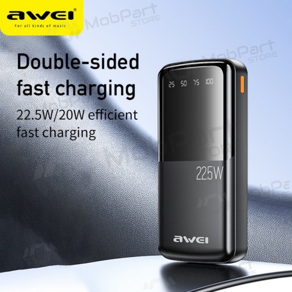 Bateria externa Power Bank Awei P13K PD20W/QC22.5W 20000mAh preto