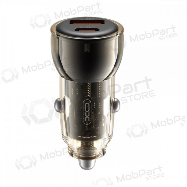 Carregador de carro XO CC60 USB-A/USB-C 60W preto