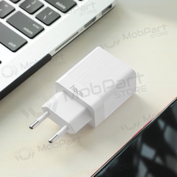 Carregador HOCO C51A Prestige power Dual USB (5V 3.4A) (branco)