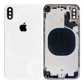 Apple iPhone X tampa traseira da bateria (prata) (usado grade B, original)