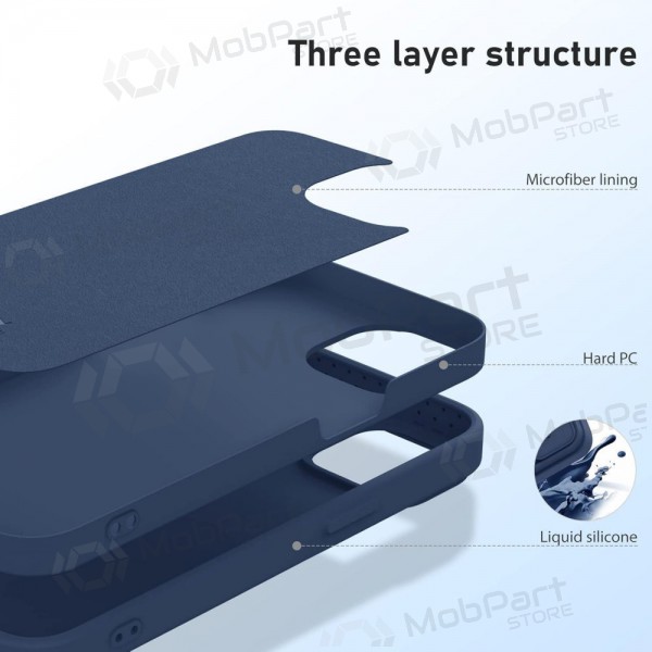 Apple iPhone 15 Pro Max capa „Nillkin Silicone“ (azul escuro)