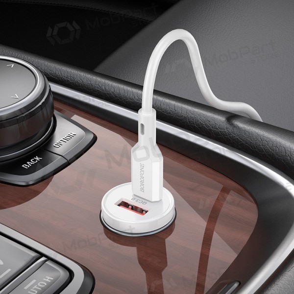 Carregador automobilinis Borofone BZ18A USB-A/Type-C PD20W+QC3.0 (branco)