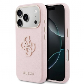 Capa para Apple iPhone 17 Pro Max - Guess PU Grained 4G Resin Metal Logo