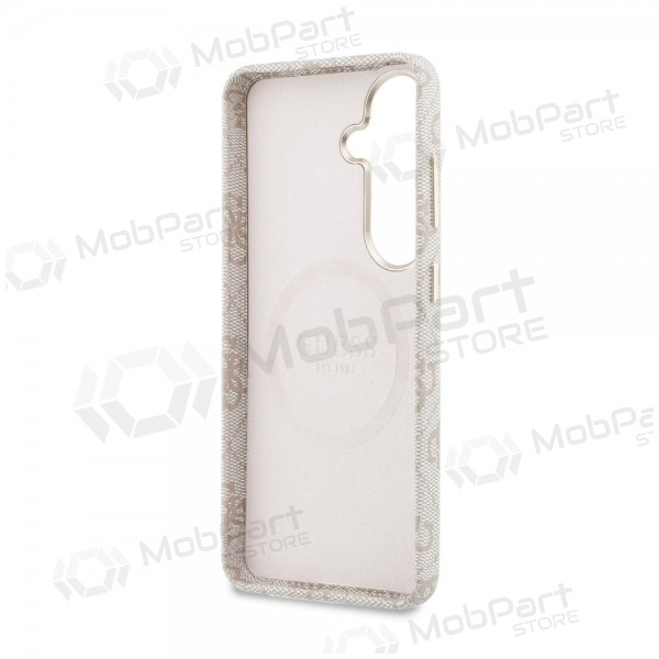 Capa Samsung Galaxy S26 - Guess PU 4G Script Metal Logo Magnetic (rosa)