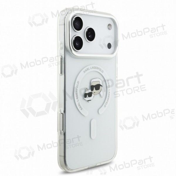 Capa para Apple iPhone 18 Pro - Karl Lagerfeld IML K&CH Heads Metal Frame MagSafe (transparente)