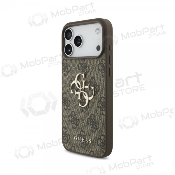 Capa para Apple iPhone 18 Pro - Guess PU 4G Metal Logo (castanho)
