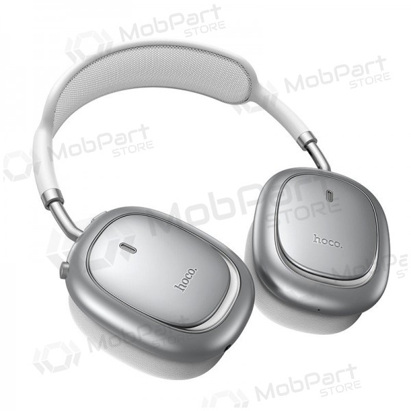 Fones de ouvido sem fio com microfone Hoco W68 ANC Bluetooth prateados