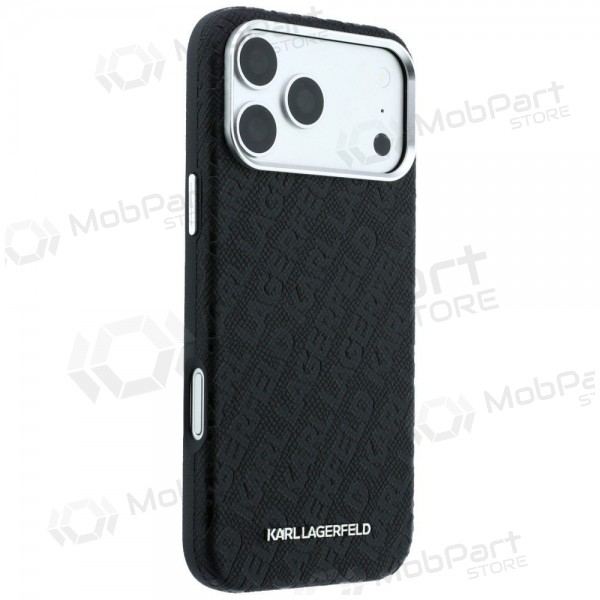 Capa para Apple iPhone 18 Pro Max - Karl Lagerfeld PU Grained Allover Semi Wrap MagSafe (preto)