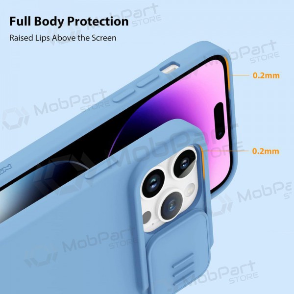 Apple iPhone 15 Pro Max capa „Nillkin Silicone“ (azul claro)