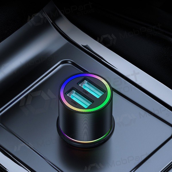 Carregador automobilinis Joyroom JR-CL10 LED 2xUSB 24W (preto)
