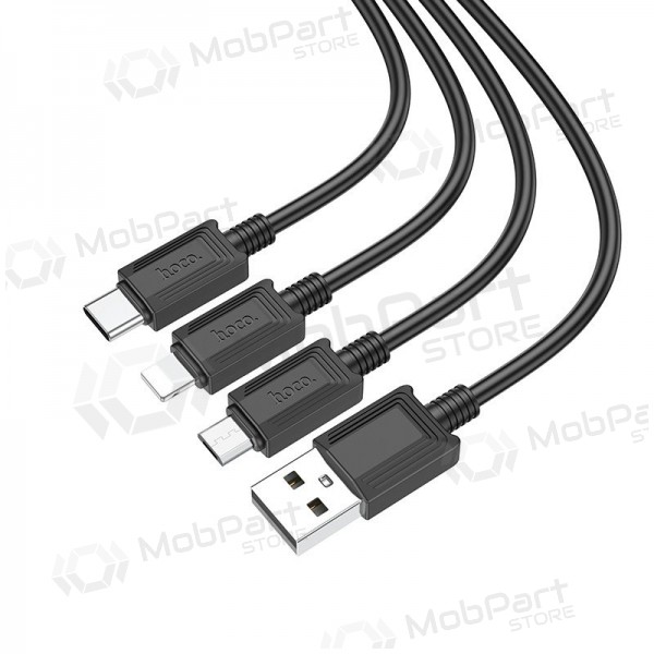USB cabo Hoco X74 3in1 microUSB-Lightning-Type-C 1.0m (preto)