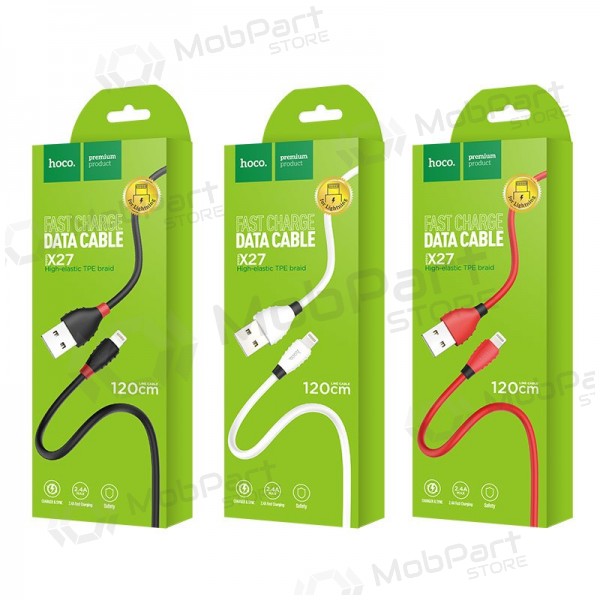 USB cabo HOCO X27 lightning 1.2m (branco)