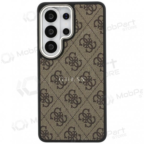 Capa Samsung Galaxy S26 Ultra - Guess PU Leather 4G Gold Frame Magnetic (castanho)