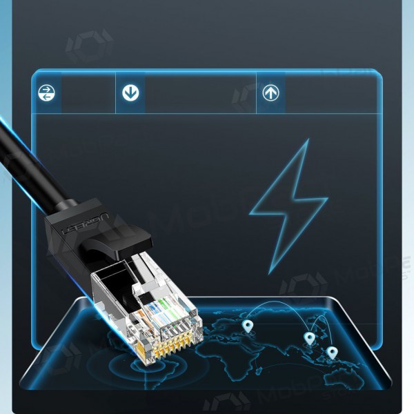 Cabo Ugreen RJ45 Cat 6 UTP 1000Mbps 1.0m (preto)