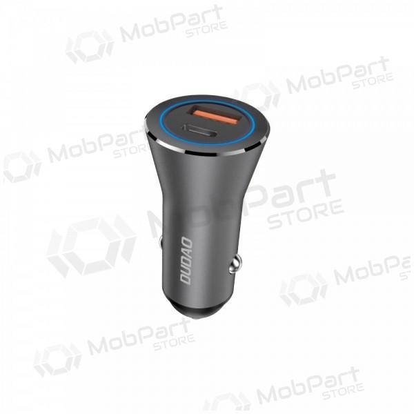 Carregador de telefone para carro Dudao R4Max 55 W USB-C + USB-A cinzento