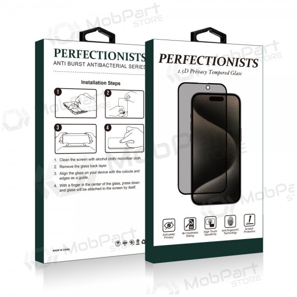 LCD apsauginis stikliukas 2.5D Privacy Perfectionists Apple iPhone XS Max/11 Pro Max preto