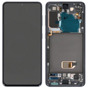 Samsung Galaxy S21 5G ecrã (cinza) (com moldura) (original)