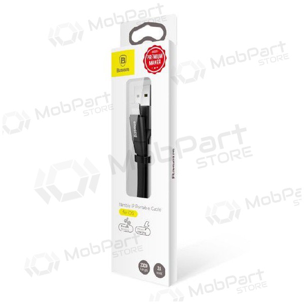 USB cabo Baseus lightning 0.23m (2A) (preto)