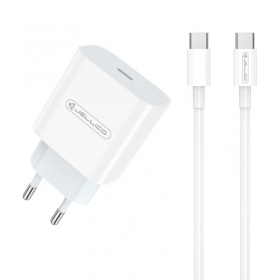 Carregador Jellico AK180 20W USB-C + USB-C to USB-C cable 1.0m branco