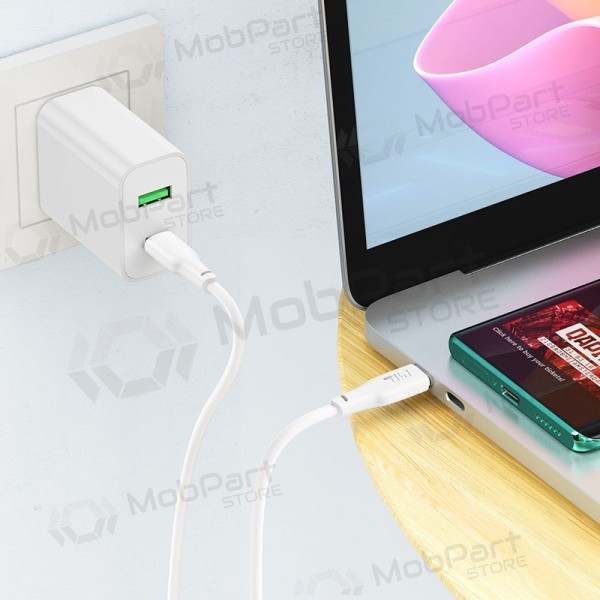 Cabo USB-C Hoco X93 USB-C para USB-C 1 m 100 W branco