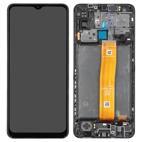 Samsung Galaxy M12 ecrã (preto) (com moldura) (original)