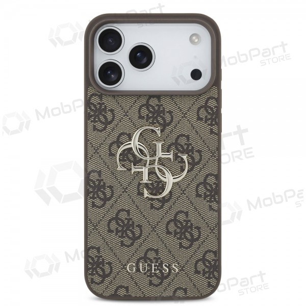 Capa Apple iPhone 17 Pro Max - Guess PU 4G Metal Logo (castanho)