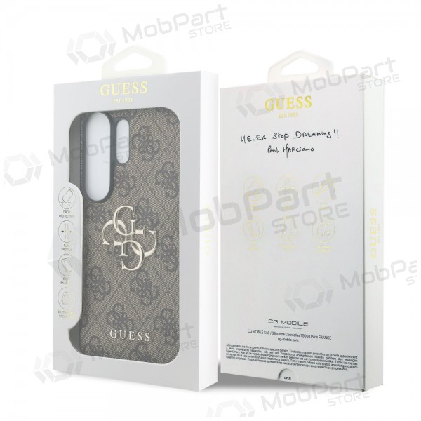 Capa Samsung Galaxy S26 Ultra - Guess PU 4G Metal Logo (castanho)
