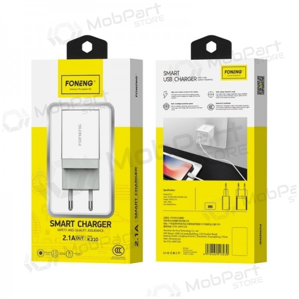 Carregador de telefone Foneng K210 10 W USB-A branco