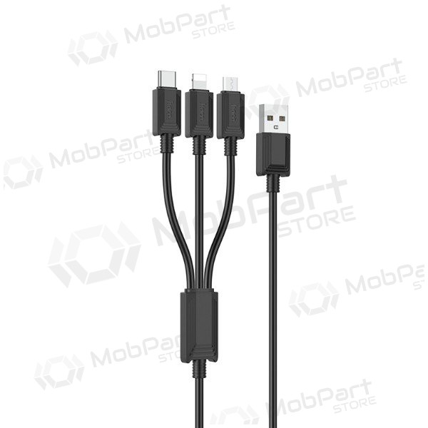 USB cabo Hoco X74 3in1 microUSB-Lightning-Type-C 1.0m (preto)
