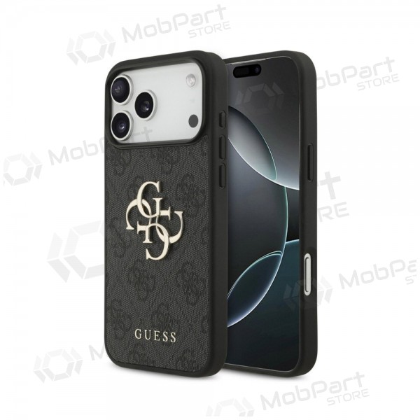 Capa para Apple iPhone 18 Pro Max - Guess PU 4G Metal Logo (cinzento)