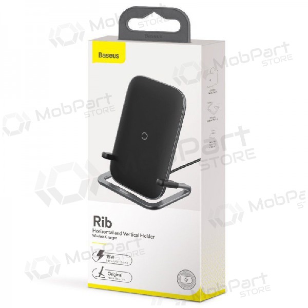 Sem fio carregador Baseus Cobble Horizontal 15W (supports QI standard) (preto)