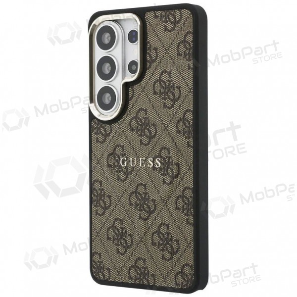 Capa Samsung Galaxy S26 Ultra - Guess PU Leather 4G Gold Frame Magnetic (castanho)