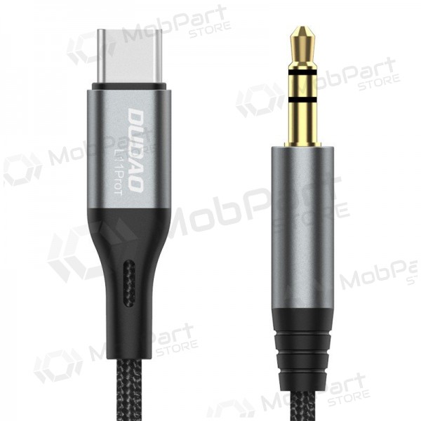 Cabo de áudio Dudao L11ProT USB-C para 3.5 mm 1 m preto