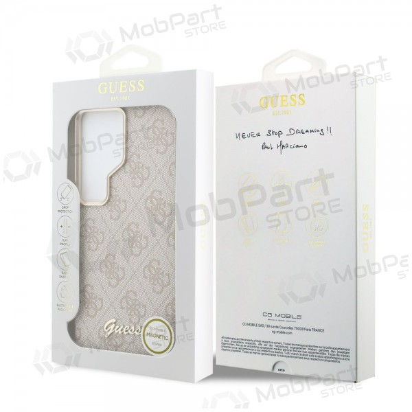 Capa Samsung Galaxy S26 Ultra - Guess PU 4G Script Metal Logo Magnetic (rosa)