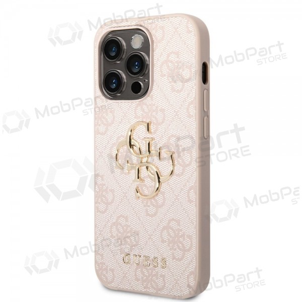 Capa para Apple iPhone 14 Pro Max - Guess PU 4G Metal Logo (rosa)