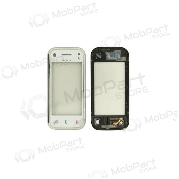 Nokia N97 mini vidro sensível ao toque (branco) (com moldura)