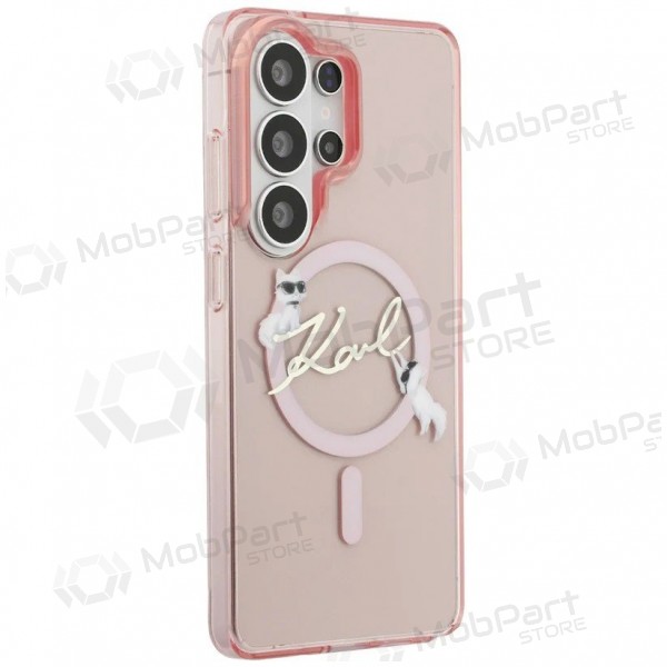 Capa Samsung Galaxy S26 Ultra - Karl Lagerfeld IML Choupette Karl Script Logo Magnetic (rosa)