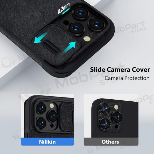 Apple iPhone 14 Pro capa „Nillkin Leather“ (preto)