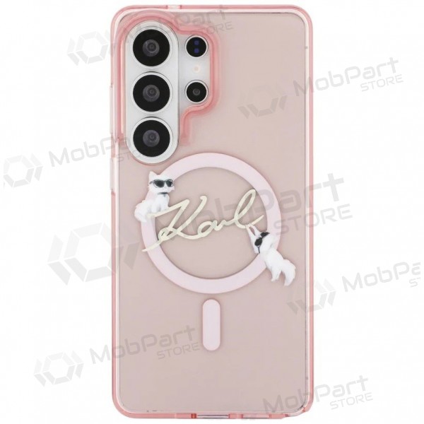Capa Samsung Galaxy S26 Ultra - Karl Lagerfeld IML Choupette Karl Script Logo Magnetic (rosa)