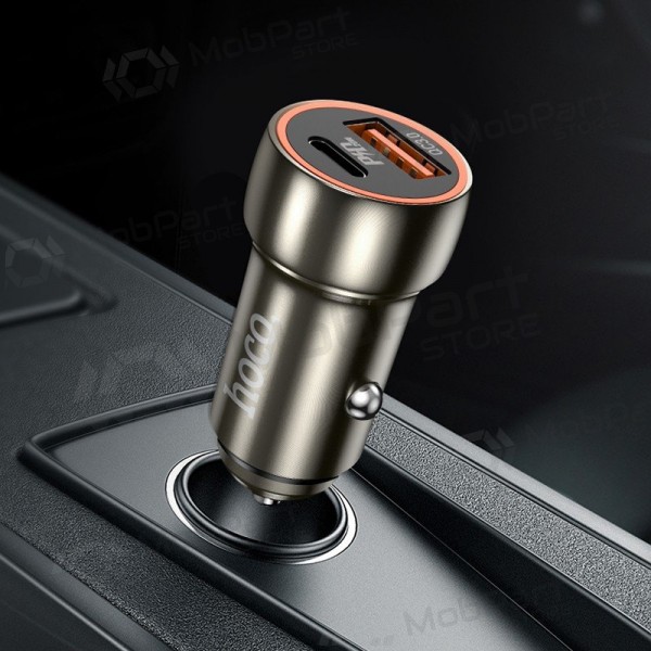 Carregador automobilinis Hoco Z46A USB-A/Type-C PD20W+QC3.0 cinza