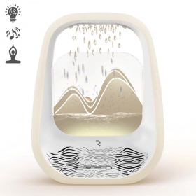 Relaxante alto-falante bluetooth com iluminação RGB Relaxing Rain creme.