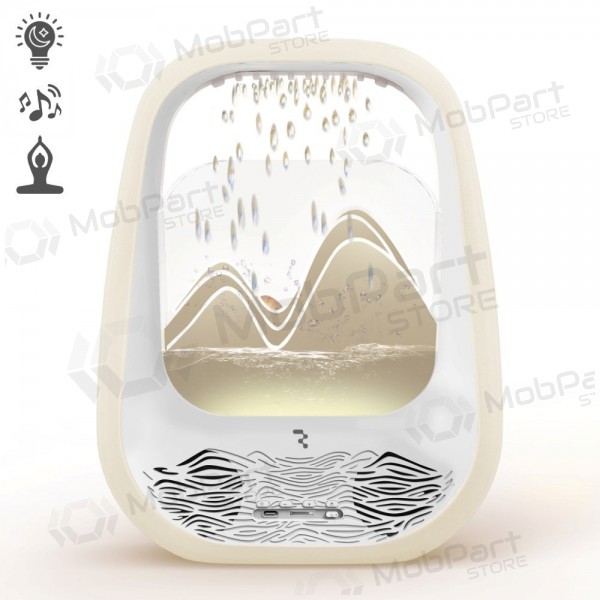 Relaxante alto-falante bluetooth com iluminação RGB Relaxing Rain creme.